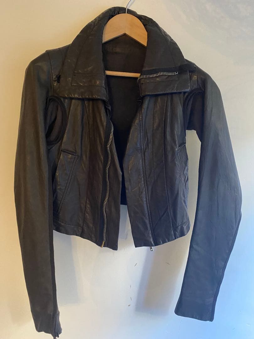 ま*も様 リックオウエンス レザーショートジャケット