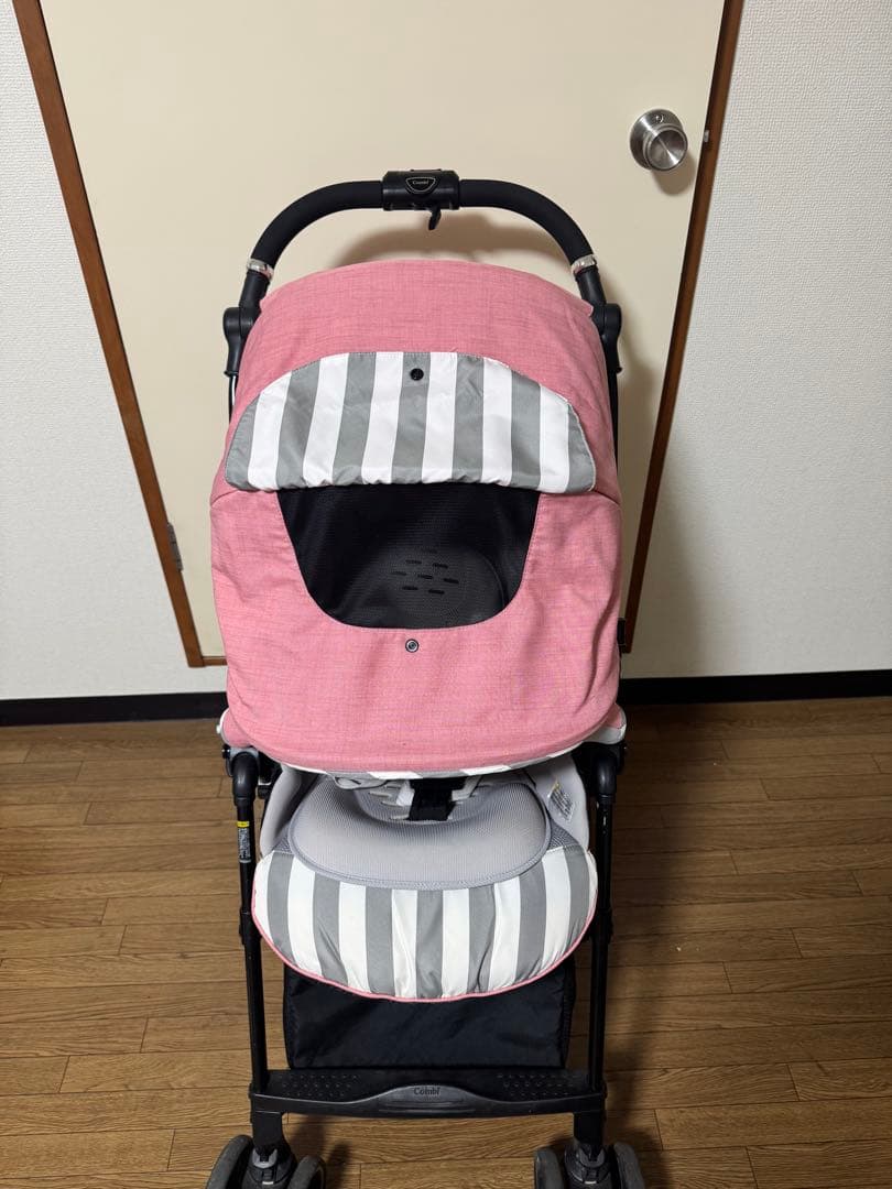 Combi ベビーカー グレー ピンク ストライプ3.18日迄値下げ