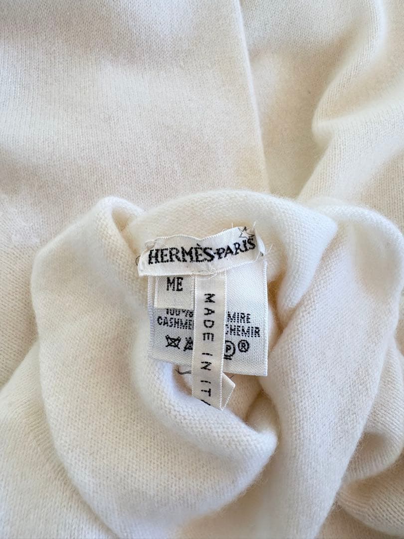 エルメス　マルジェラ期　カシミヤタートルネックニット　MEサイズ　ホワイト