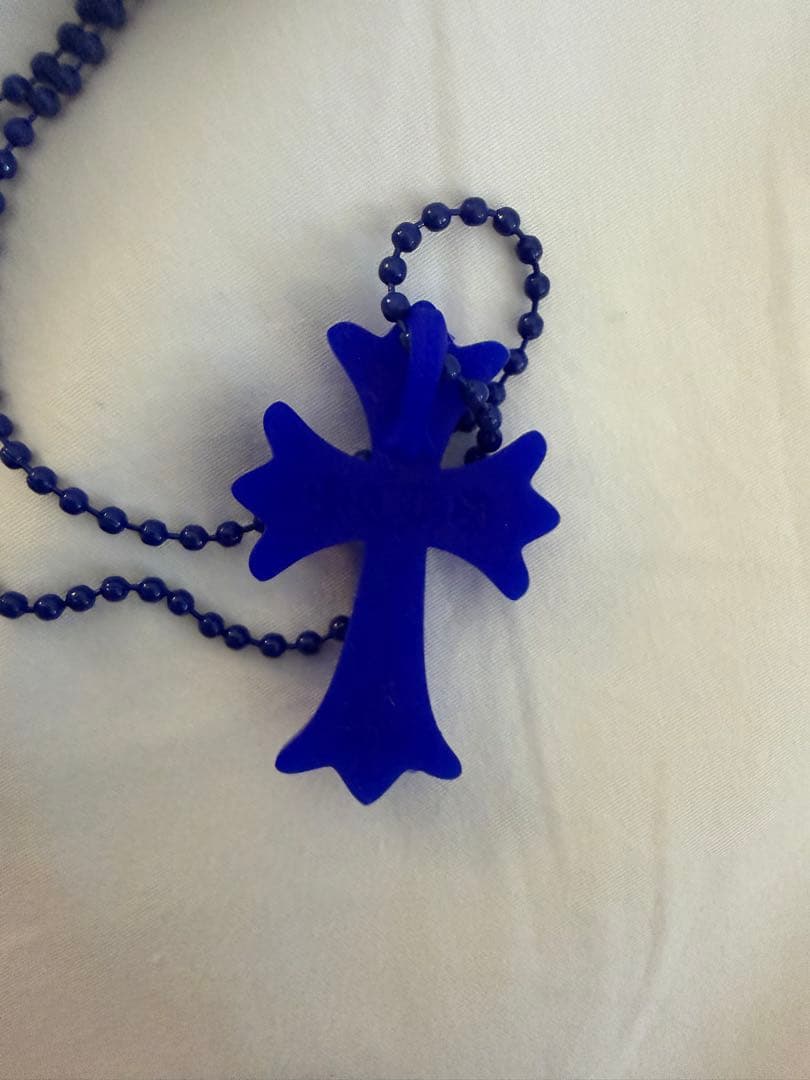 2025年購入【新品】クロムハーツ クロス ラバー ネックレス シリコン 青