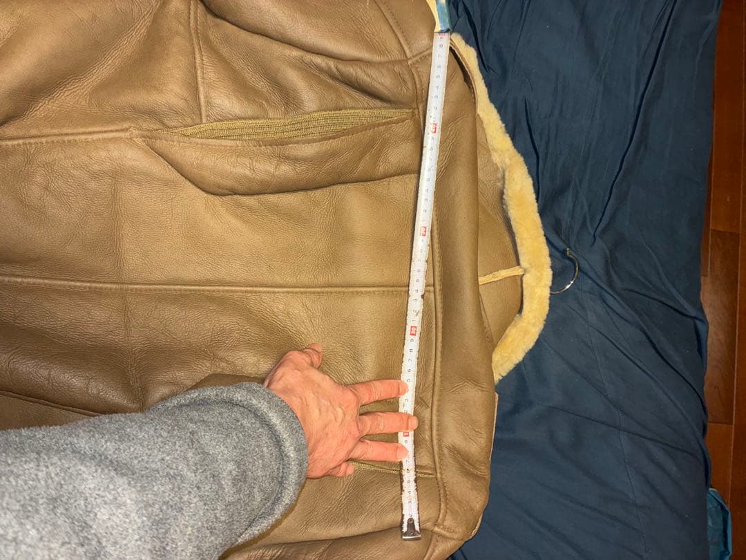 羊裏革ブラウン レザージャケット 内側は革付き羊毛そのまま。ニュージーランド製。