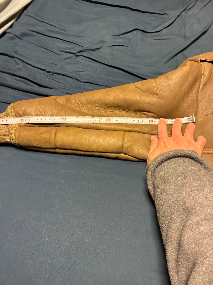 羊裏革ブラウン レザージャケット 内側は革付き羊毛そのまま。ニュージーランド製。