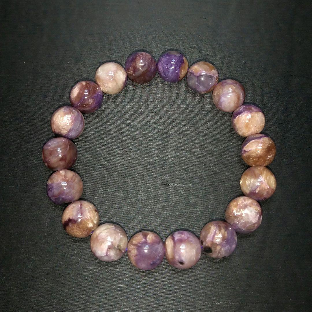 【良質,希少】天然チャロアイト ブレスレット　珍品　ティナクサイト入り