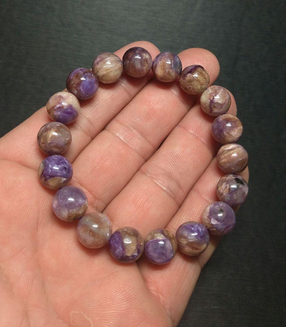 【良質,希少】天然チャロアイト ブレスレット　珍品　ティナクサイト入り