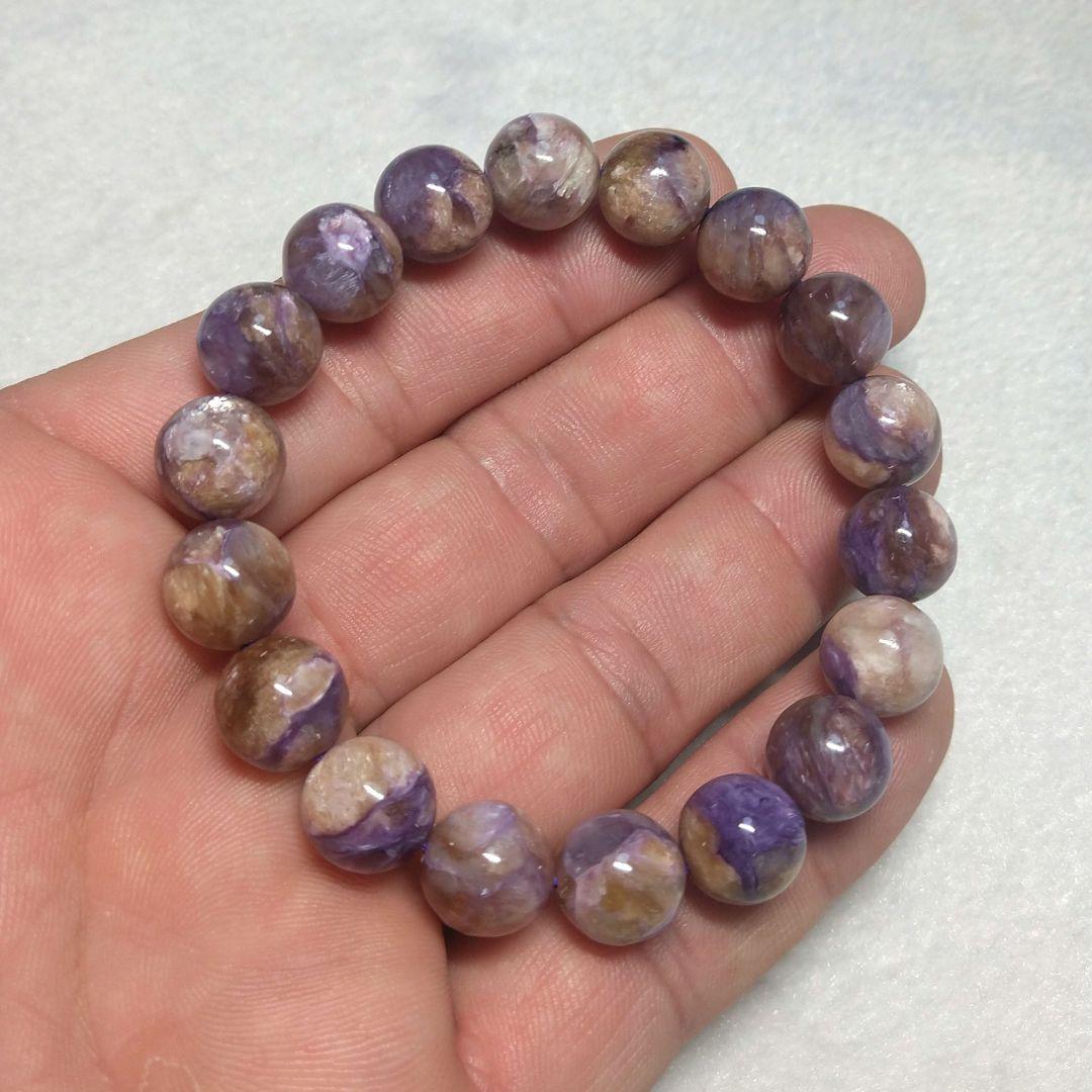 【良質,希少】天然チャロアイト ブレスレット　珍品　ティナクサイト入り