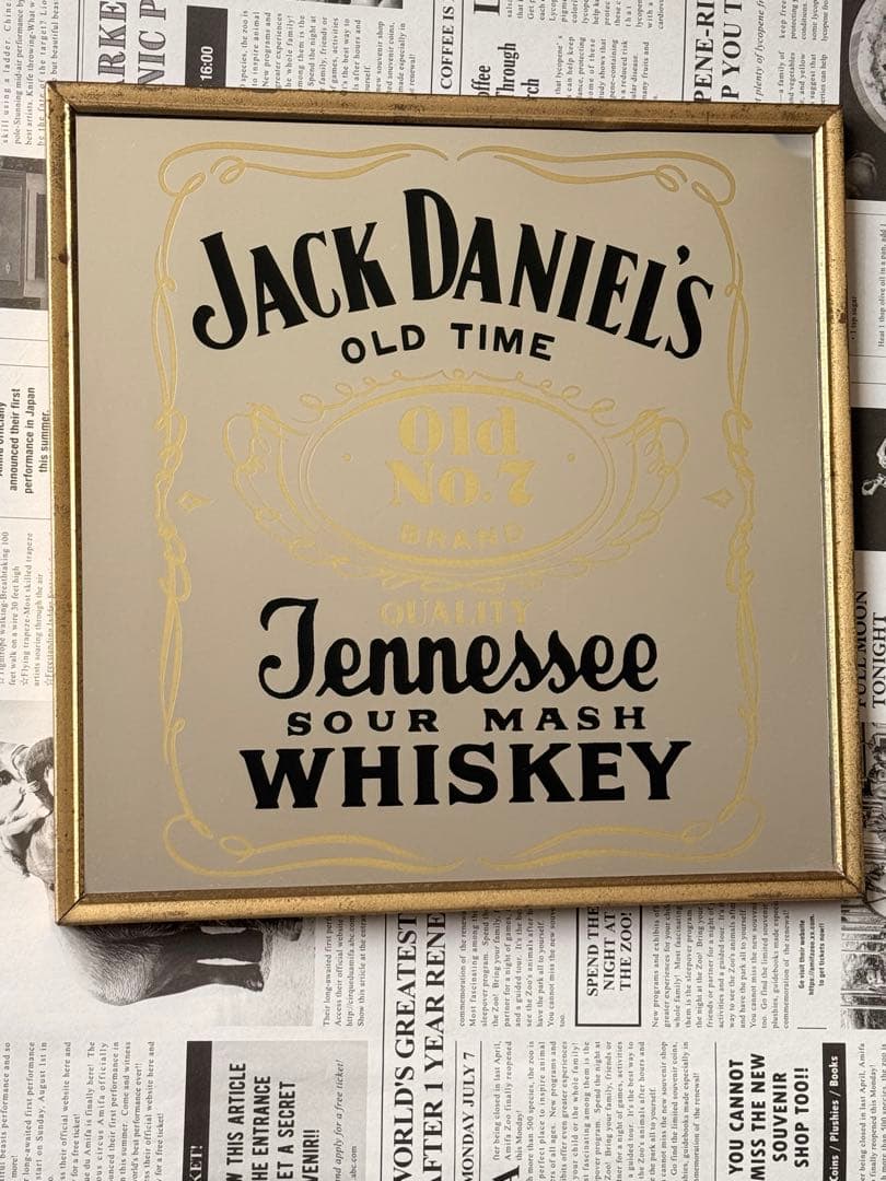 Jack Daniel's パブミラー　ゴールドフレーム
