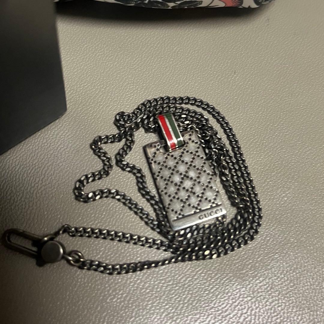 GUCCI ディアマンテプレートネックレス　美品 箱巾着袋付き 最終値下げ