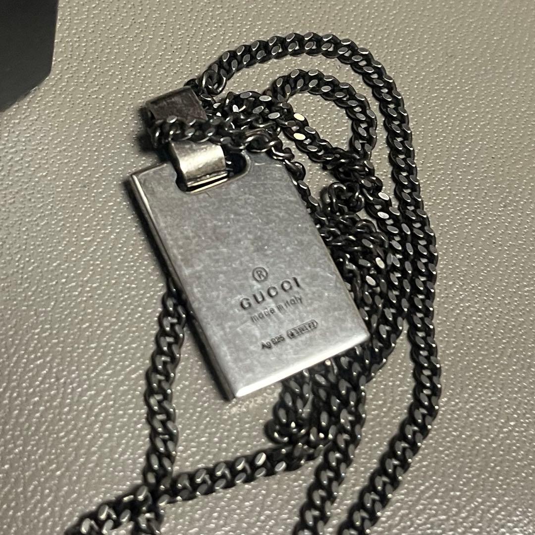 GUCCI ディアマンテプレートネックレス　美品 箱巾着袋付き 最終値下げ