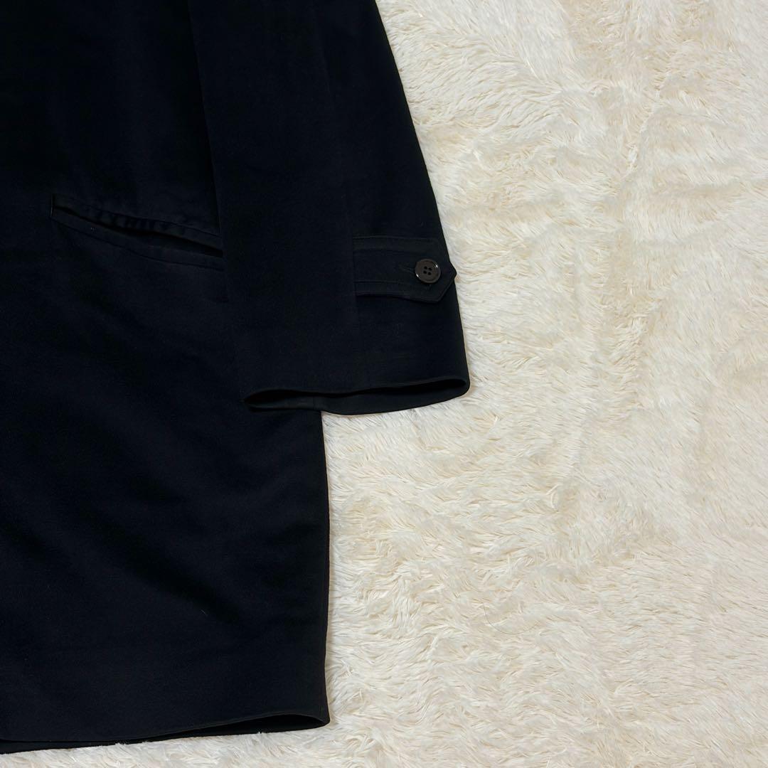 エルメネジルドゼニア　チェスターコート　ロング丈　カシミヤ100 ブラック　L