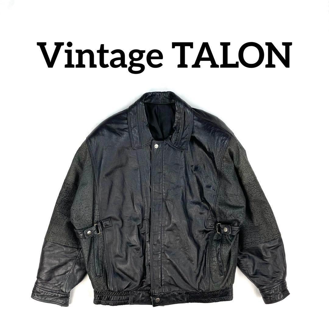 【超希少】 90s レザージャケット　TALON セメント切り替え　ヴィンテージ