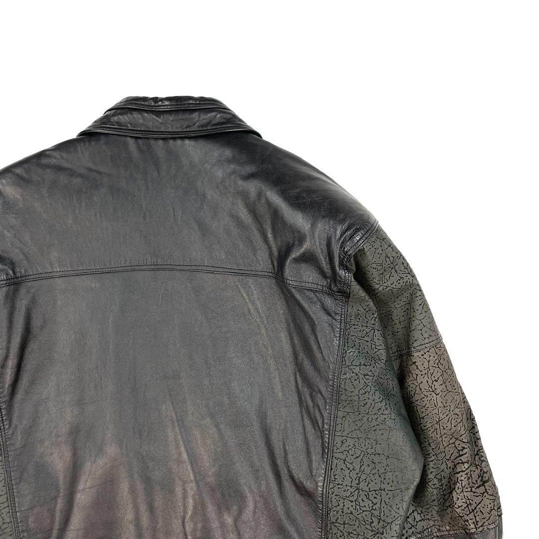 【超希少】 90s レザージャケット　TALON セメント切り替え　ヴィンテージ