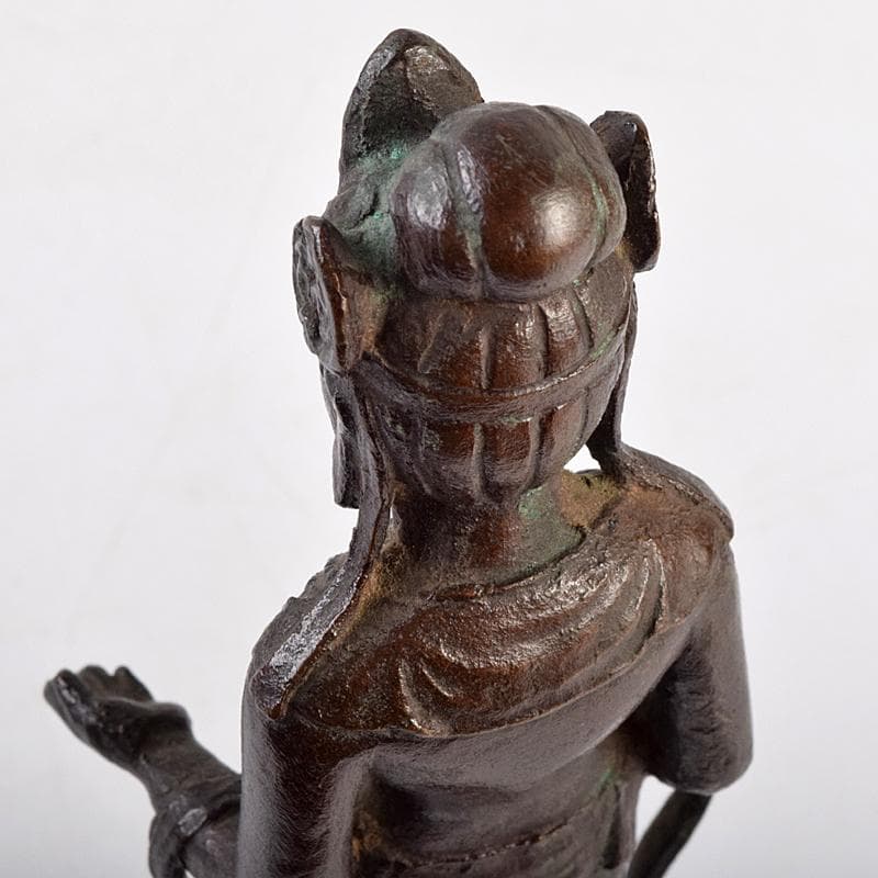 仏教美術　杉浦藤太朗作　ブロンズ　聖観音像　仏像　置物　共箱　D　R9514