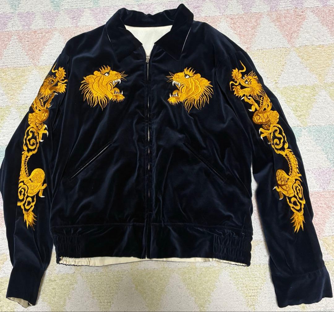 港商　スペシャル　金虎　襟付き　別珍×サテン　中サイズ