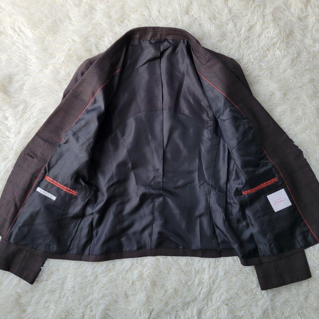 エヌラインプレシャス☆スーツ 3点セット ブラウン チェック 11号 近年モデル