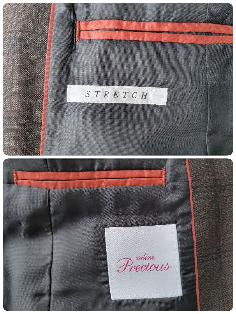 エヌラインプレシャス☆スーツ 3点セット ブラウン チェック 11号 近年モデル