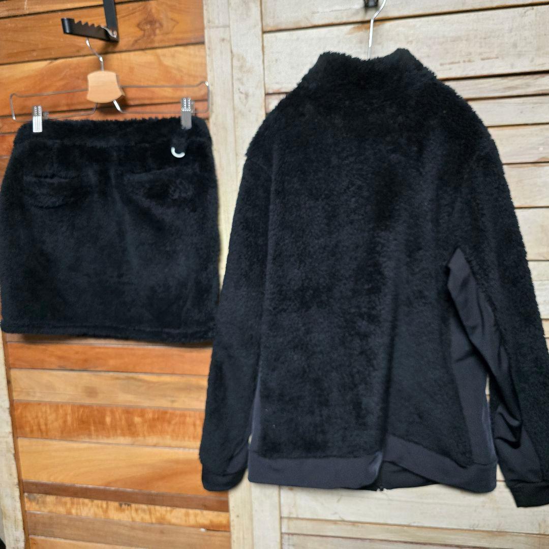 アディダス ゴルフウェア ボアジャケット×スカート 上下セット モコモコ L