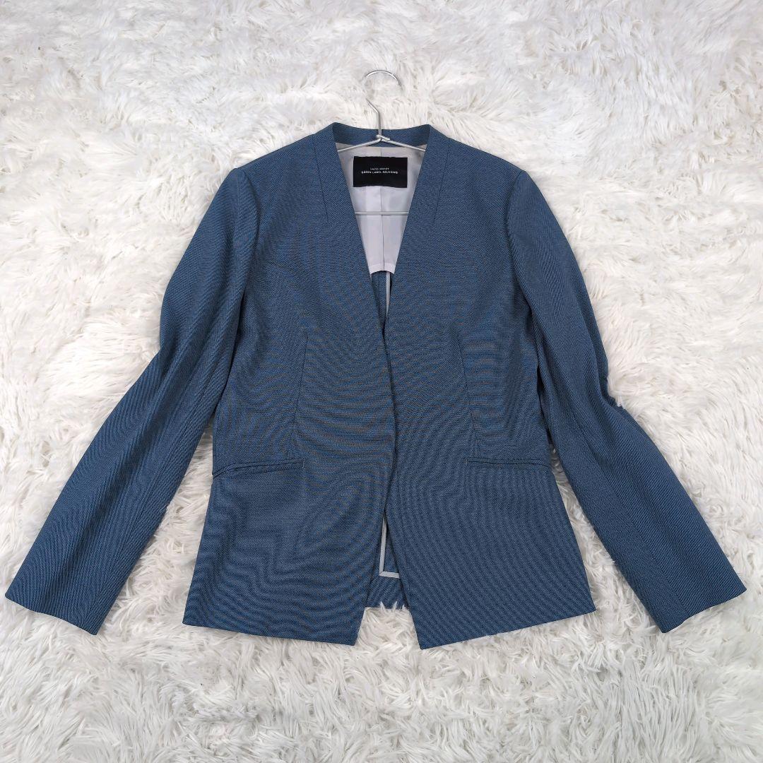 専用商品 グリーンレーベルリラクシング ノーカラースーツセットアップ M グレー