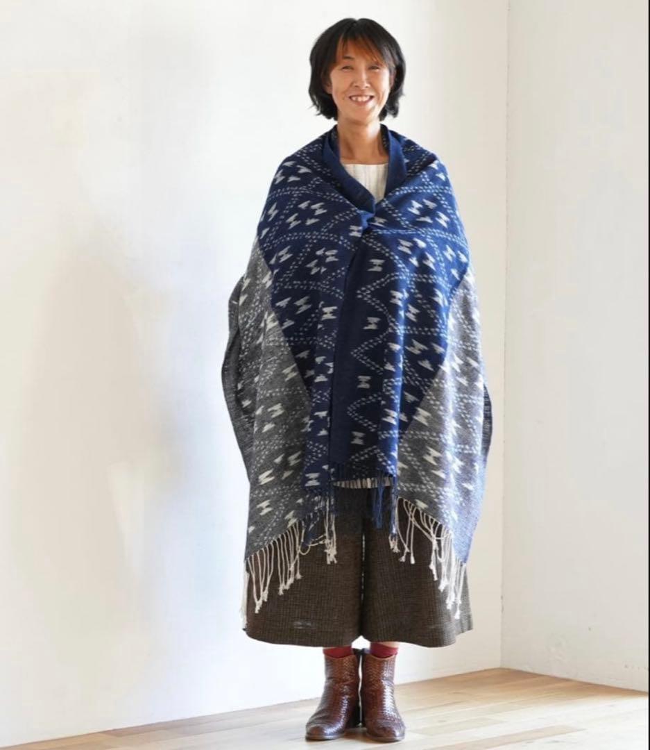 うさとの服  usaato コットン チェック柄大判ストール 新品