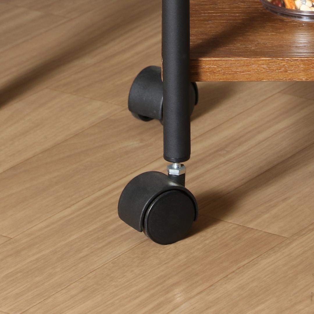 ワゴン ブラックアイアン×天然木 スタイリッシュ