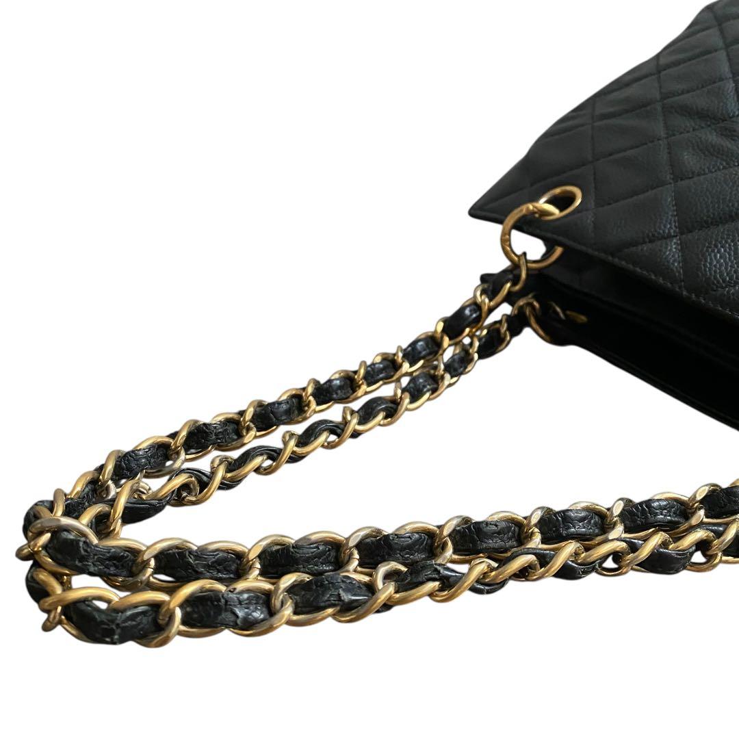 【希少!!】 シャネル キャビアスキン チェーントート GST ブラック バッグ