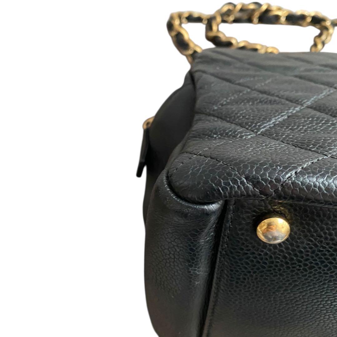 【希少!!】 シャネル キャビアスキン チェーントート GST ブラック バッグ