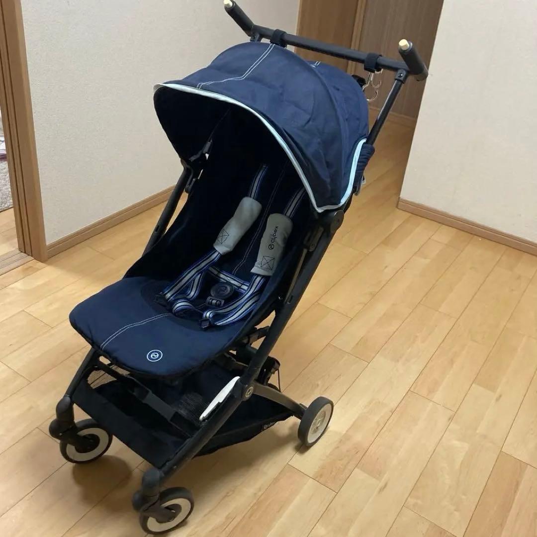Cybex ネイビー ベビーカー　バンパーバー・収納袋付き
