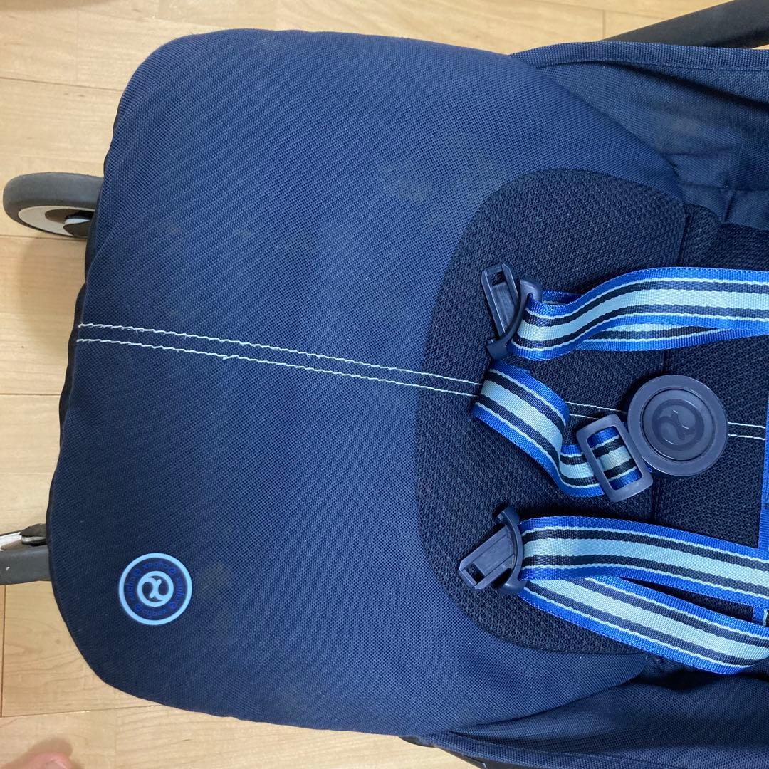 Cybex ネイビー ベビーカー　バンパーバー・収納袋付き