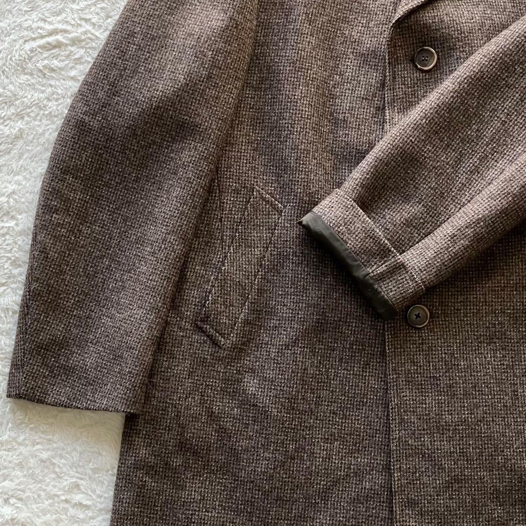 極上の逸品 ヴィンテージ フランス製 ウール ツイード チェスターコート 56