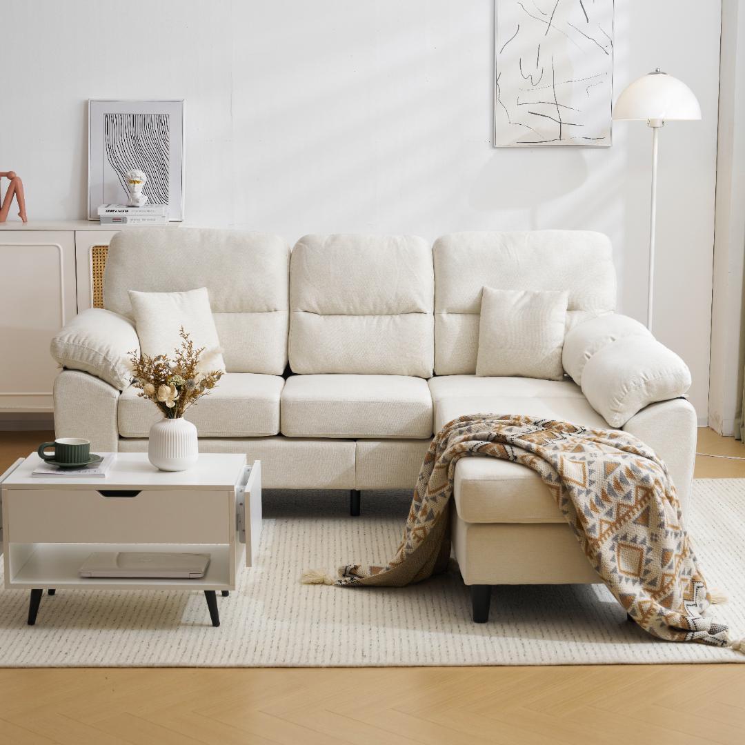 10％OFF！2-5人掛け L字 ソファ ソファーセットローソファー ホワイト