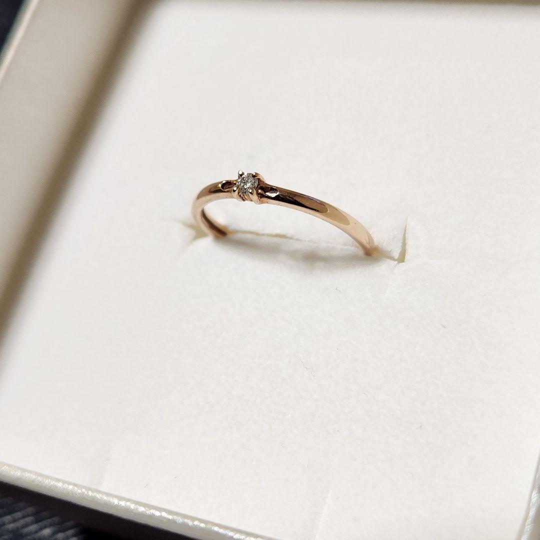 K9PG ピンキーリング　小指　指輪　ダイヤ　ゴールド　ジュエリーマキ