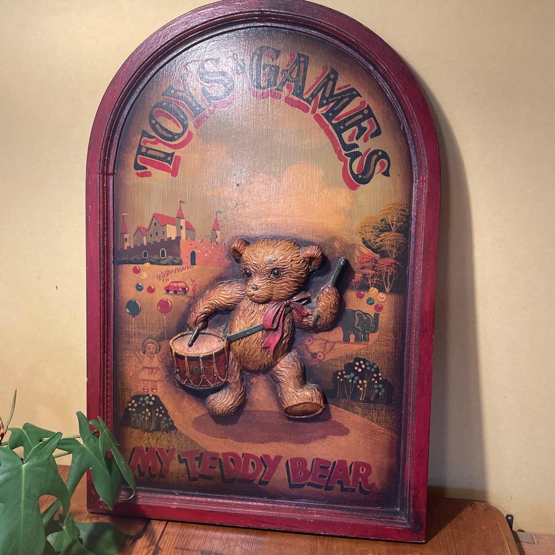 テディベアの木製アート