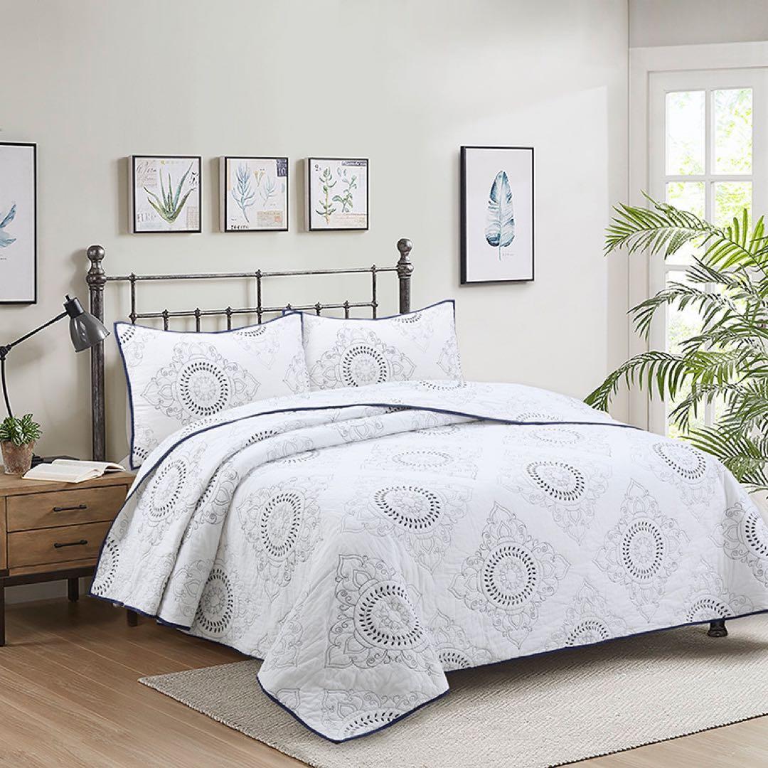 キルトベッドカバー3点セット綿マルチカバー キルティング 202