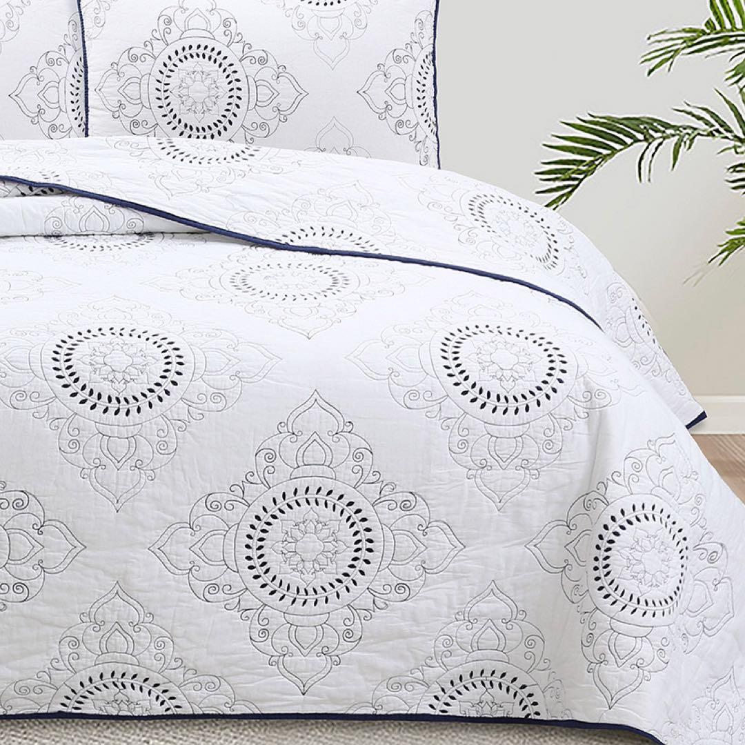 キルトベッドカバー3点セット綿マルチカバー キルティング 202