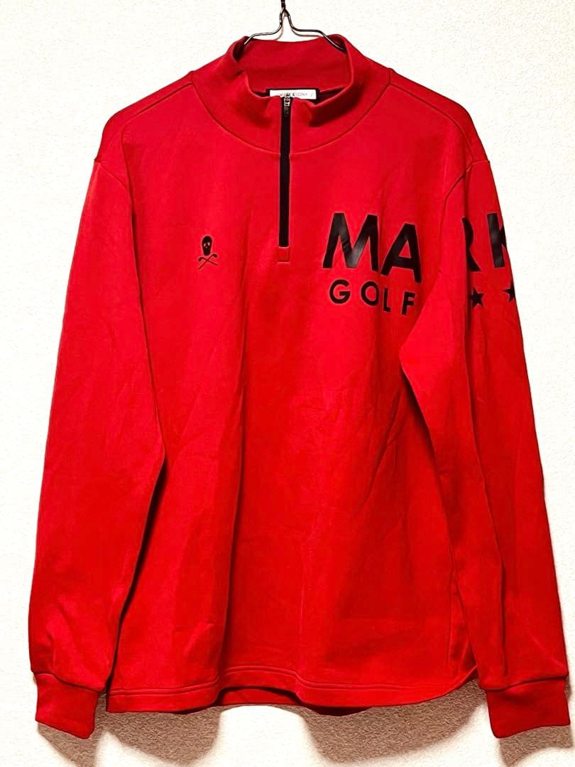 裏起毛　マークアンドロナ　ゴルフメンズフルジップ　長袖シャツ　値引き打ち上げ