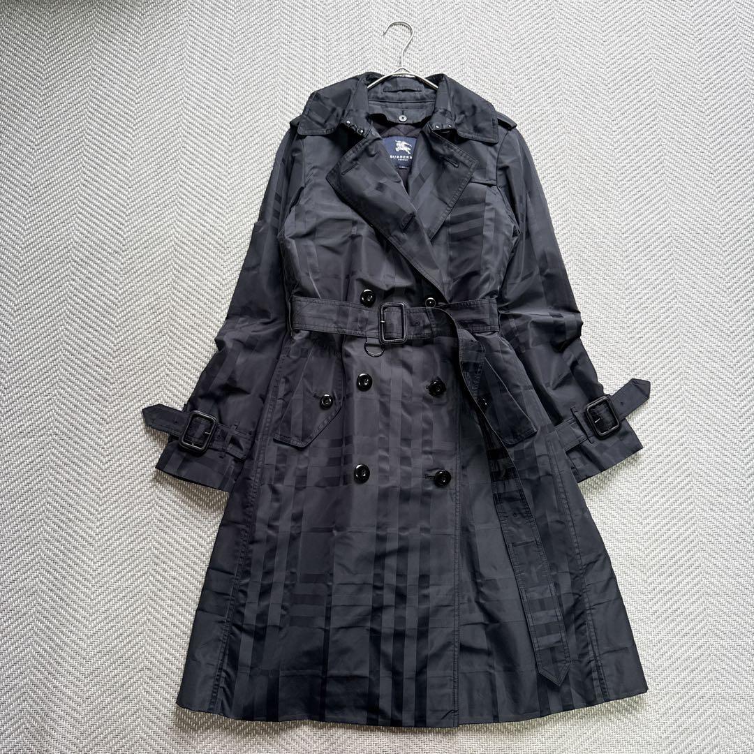 極美品　バーバリー　シャドウチェック　キルティングライナー　トレンチコート　40