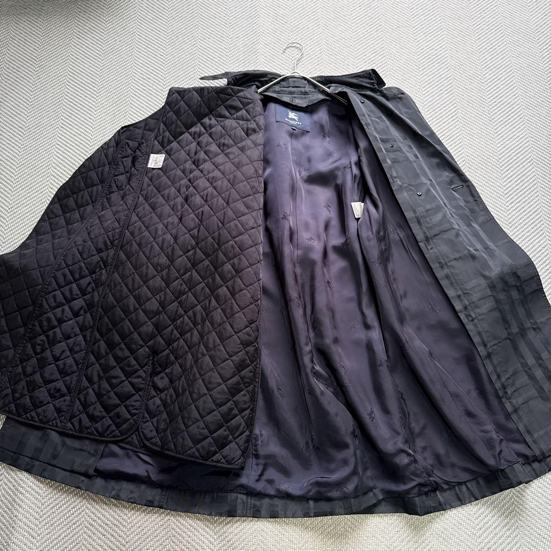 極美品　バーバリー　シャドウチェック　キルティングライナー　トレンチコート　40