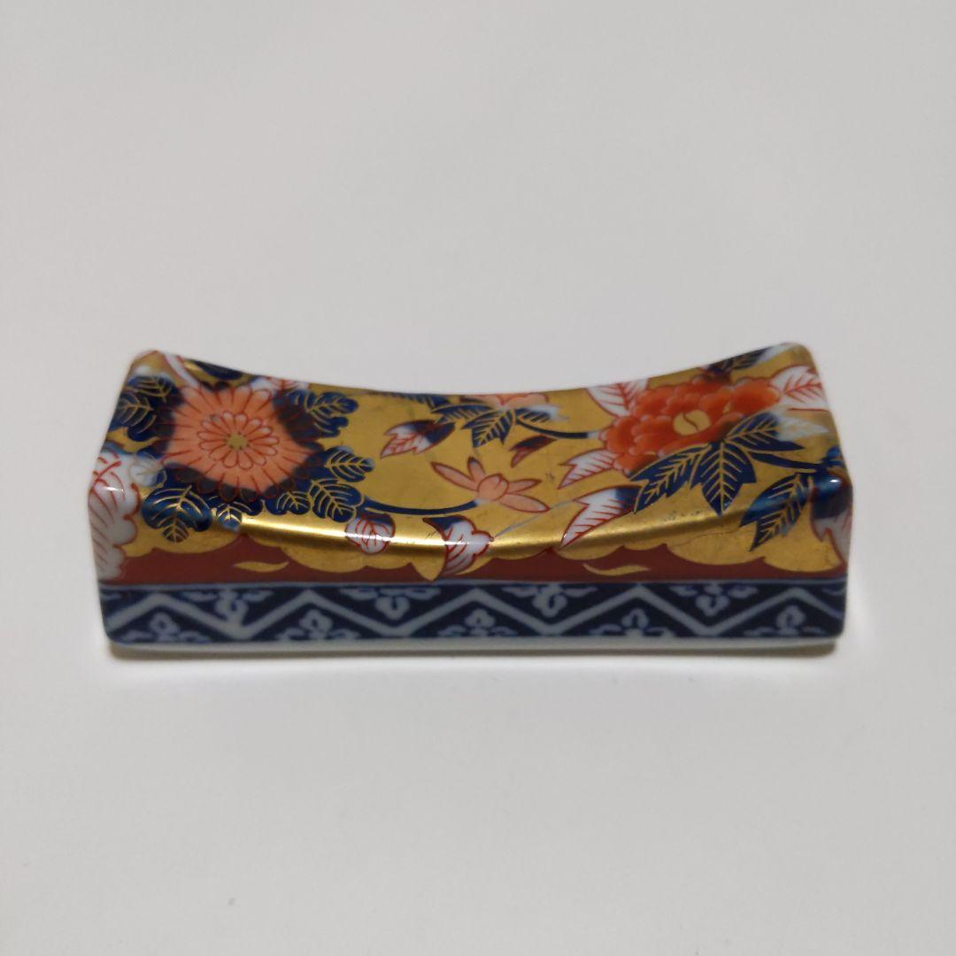 有田焼 其泉作 極錦金彩古伊万里 箸置 五客 共箱付