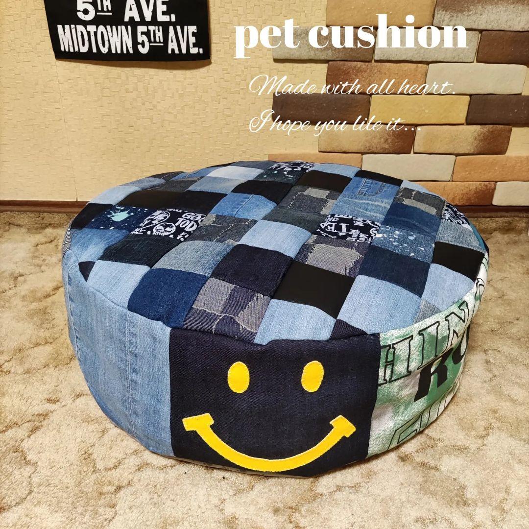 ハンドメイドペットベッド→ペットクッションΦ60ドッグベッド