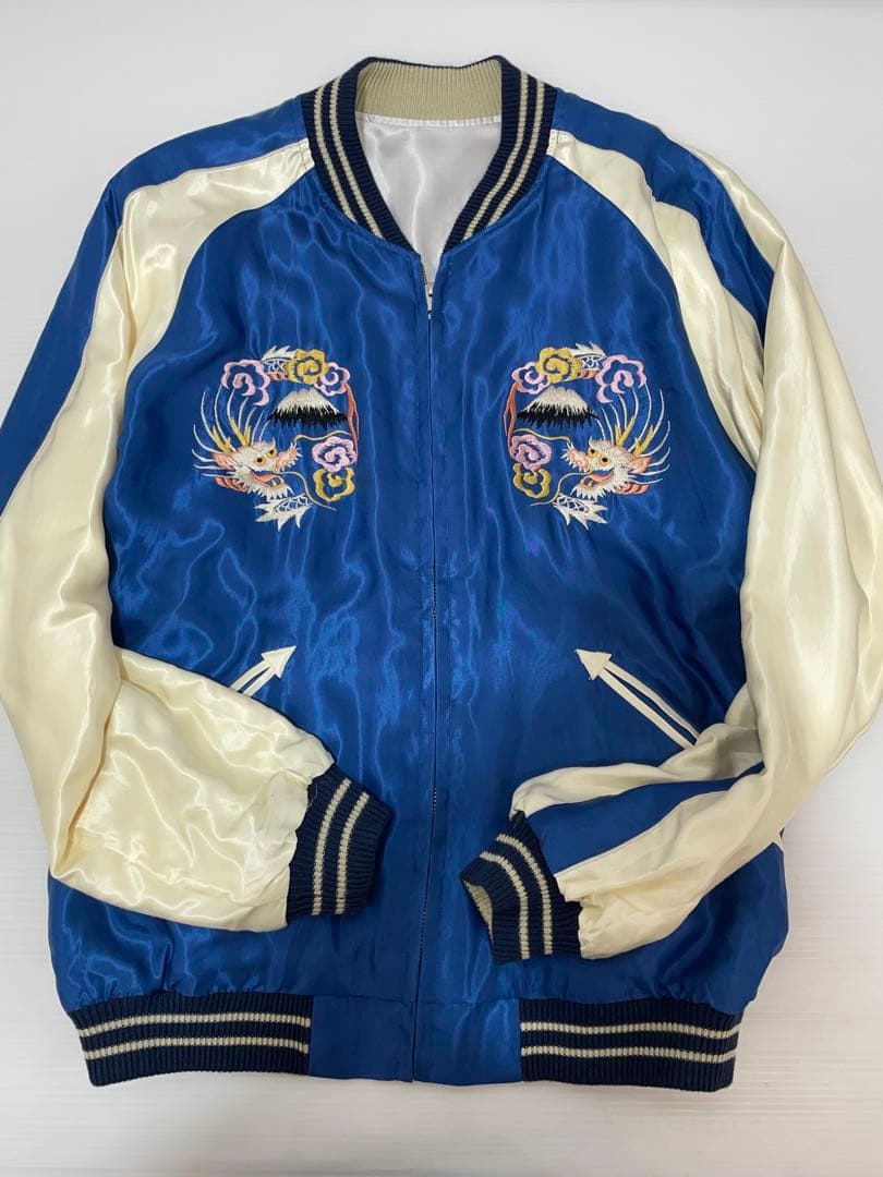 knmen129-0703 テーラー東洋　アセテートサテンスカジャン　L