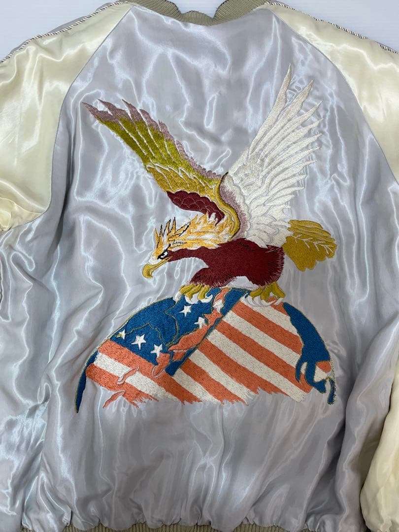 knmen129-0703 テーラー東洋　アセテートサテンスカジャン　L