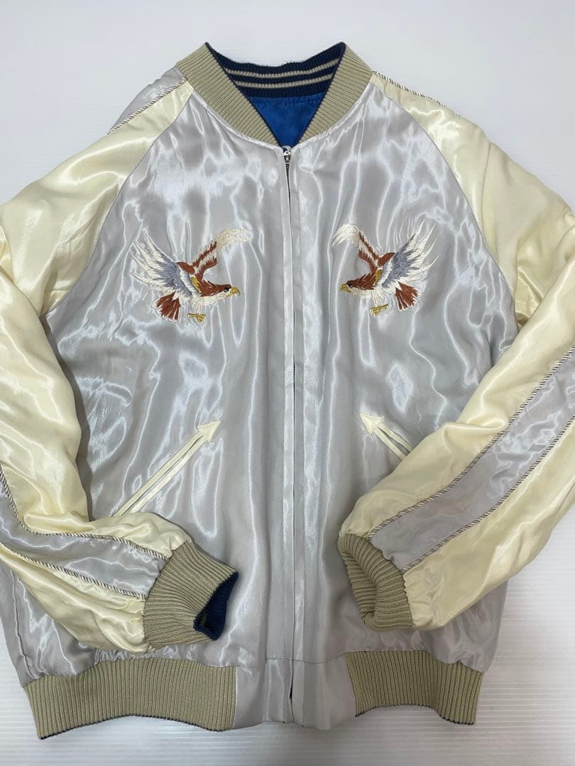 knmen129-0703 テーラー東洋　アセテートサテンスカジャン　L