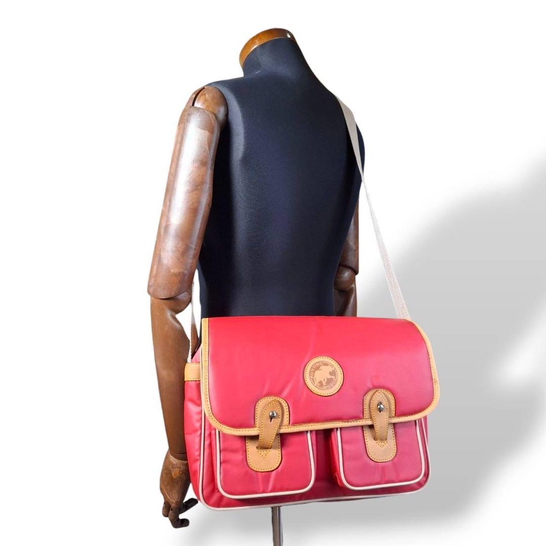 希少カラー　ハンティングワールド　ショルダーバッグ　バチュークロス　赤　6