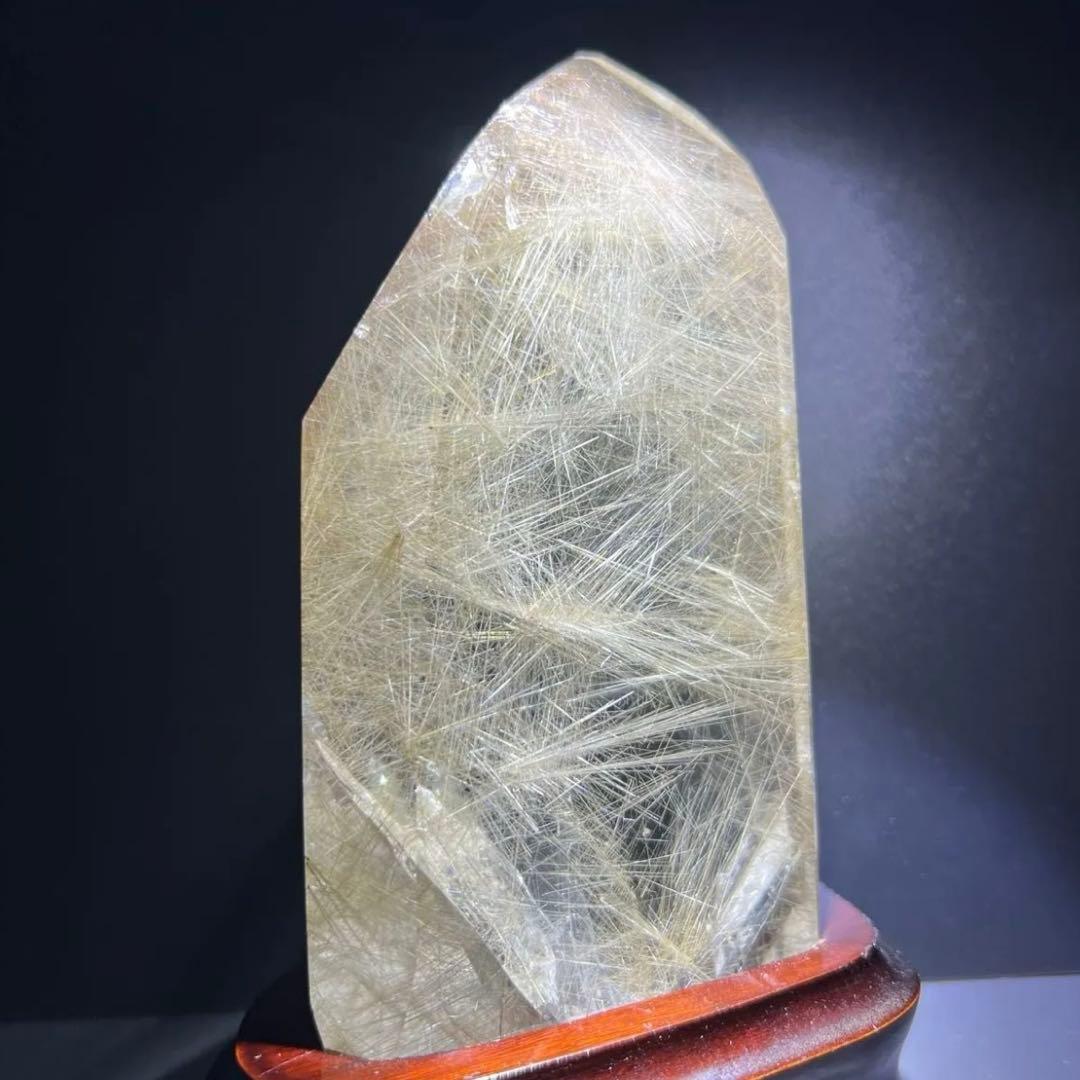 超美宝☆激煌 六角柱☆極上別格品☆プラチナ シルバー ルチルインクォーツ 天然石