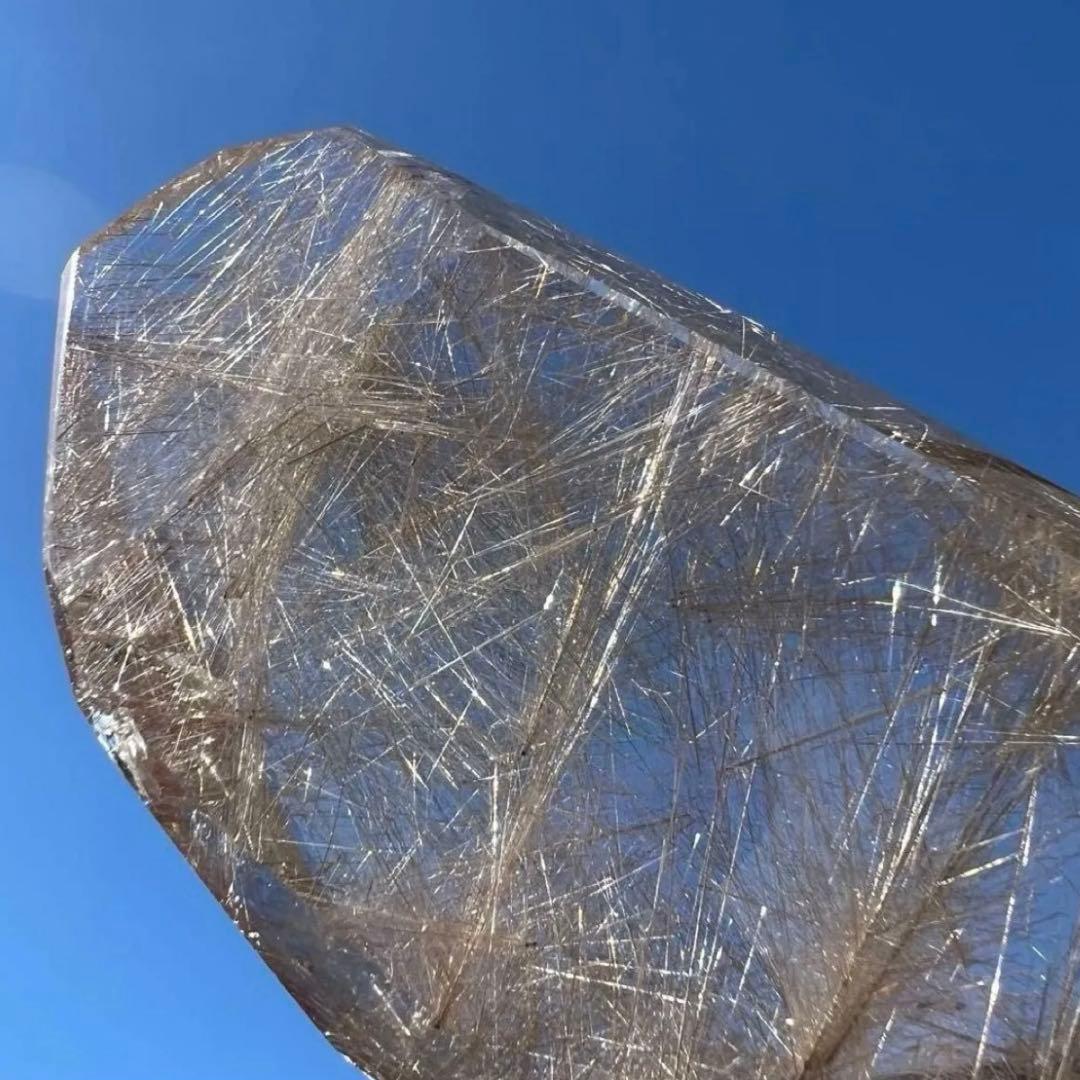 超美宝☆激煌 六角柱☆極上別格品☆プラチナ シルバー ルチルインクォーツ 天然石