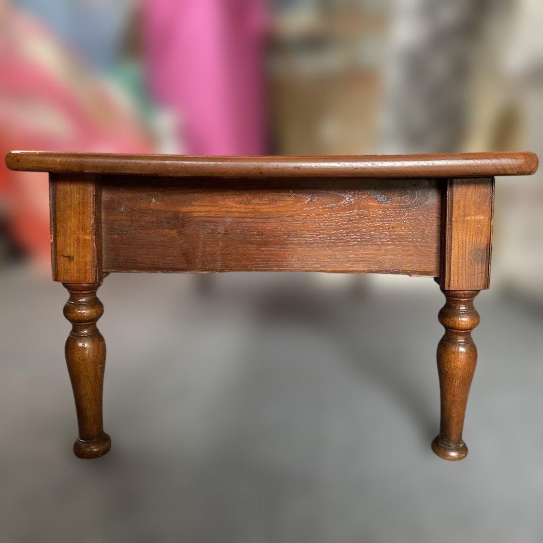 年代物 欅一枚板 文机 ダークブラウン 2引き出し