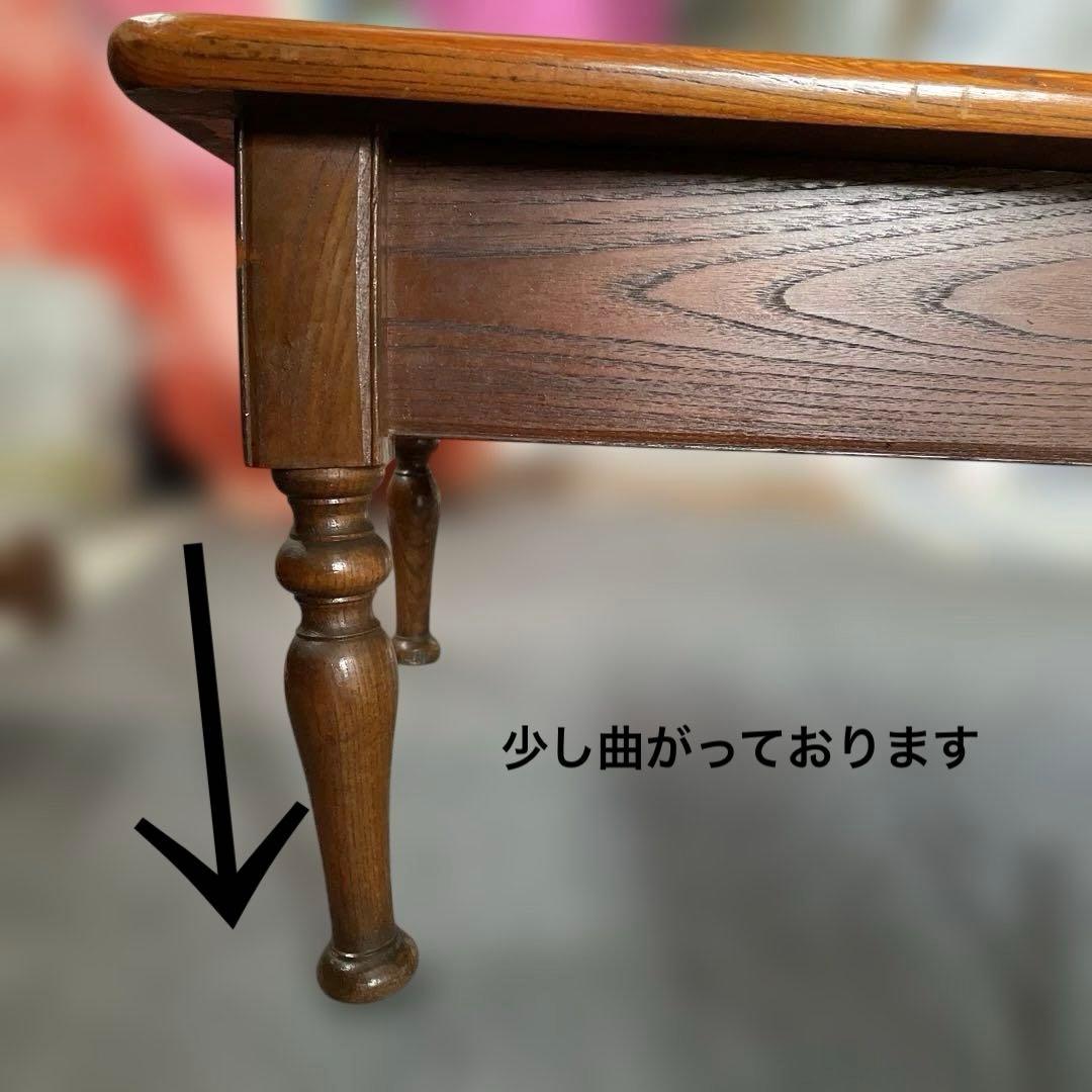 年代物 欅一枚板 文机 ダークブラウン 2引き出し