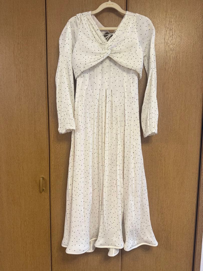 【Her lip to】Moon Glow Dot Pleated Dress