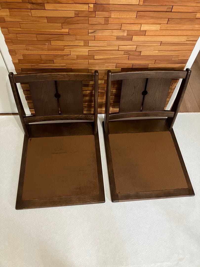 カリモク　座椅子　木製座卓 2脚セット ダークブラウン