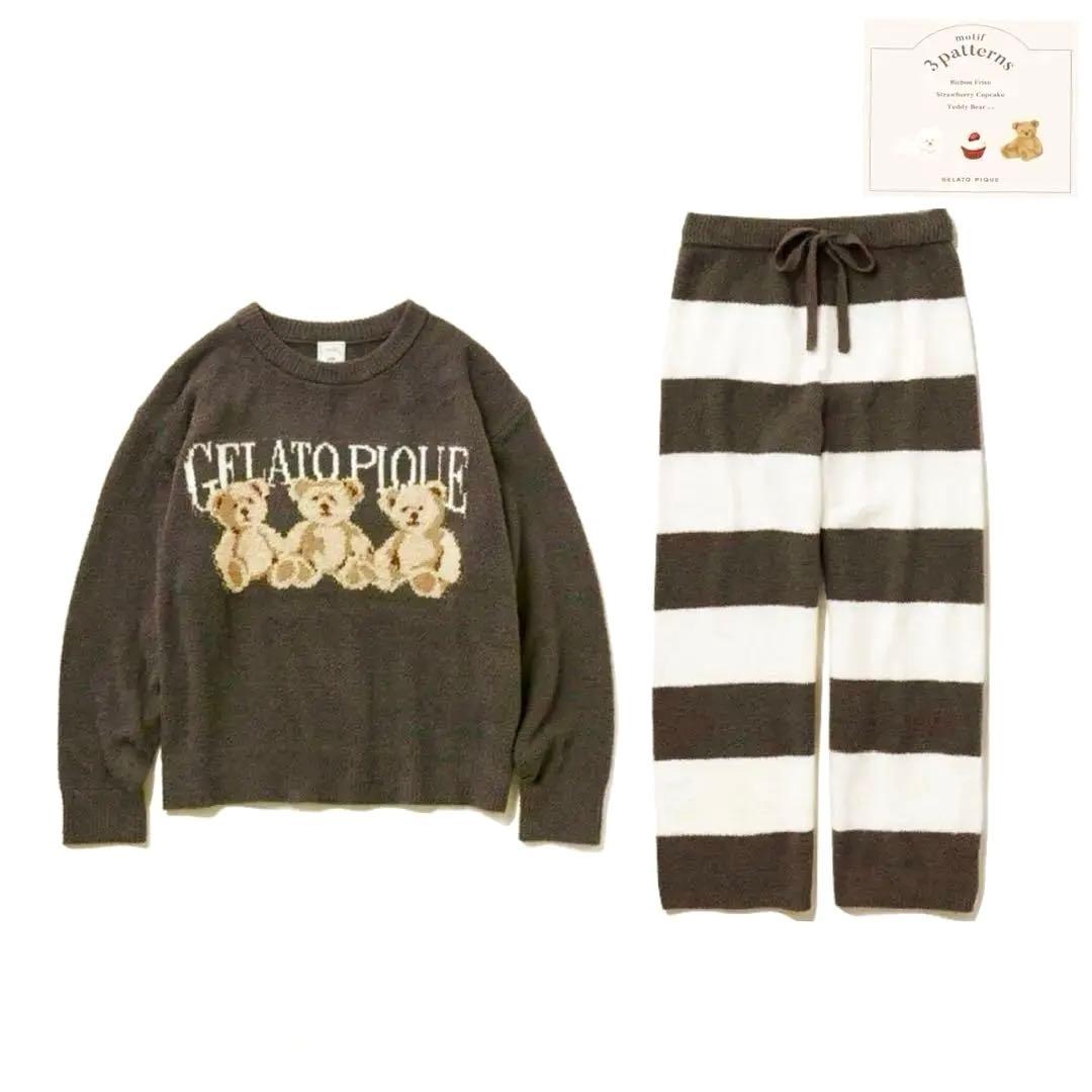 m*k様 ジェラートピケ モチーフジャガードプルオーバー＆ボーダーロングパンツ