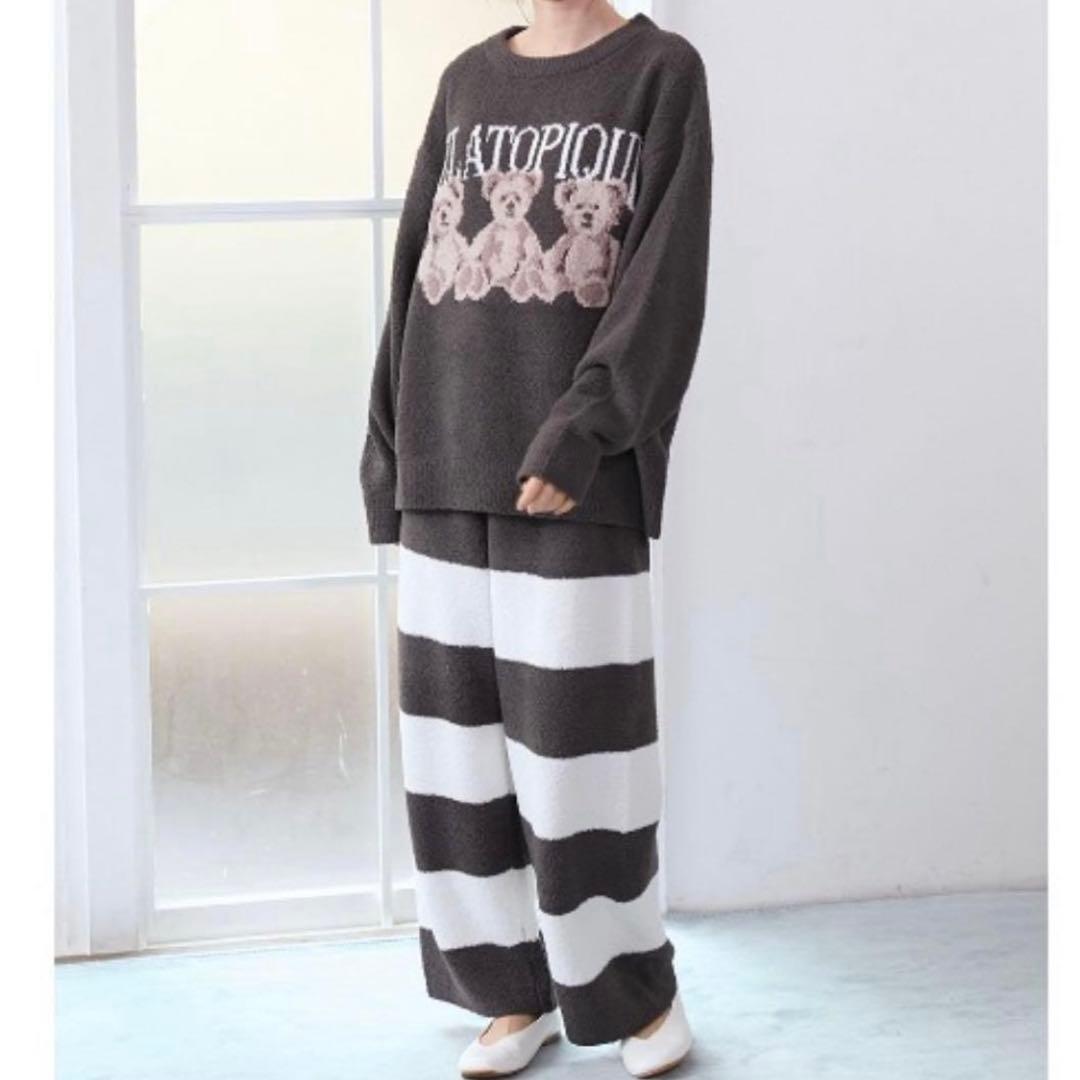 m*k様 ジェラートピケ モチーフジャガードプルオーバー＆ボーダーロングパンツ